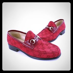 Gucci Logo Red Loafers